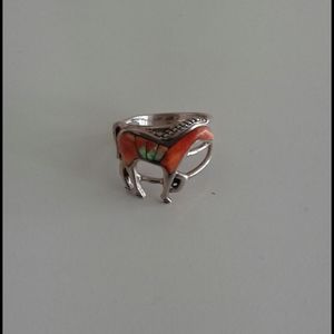 Size 7 and Opal & carnelian harder native 925 Ring